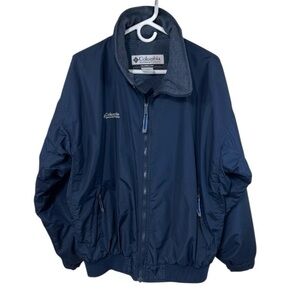 Vintage Columbia Blue Fleece Lined Zip Up Jacket Winter Coat Men’s Large
